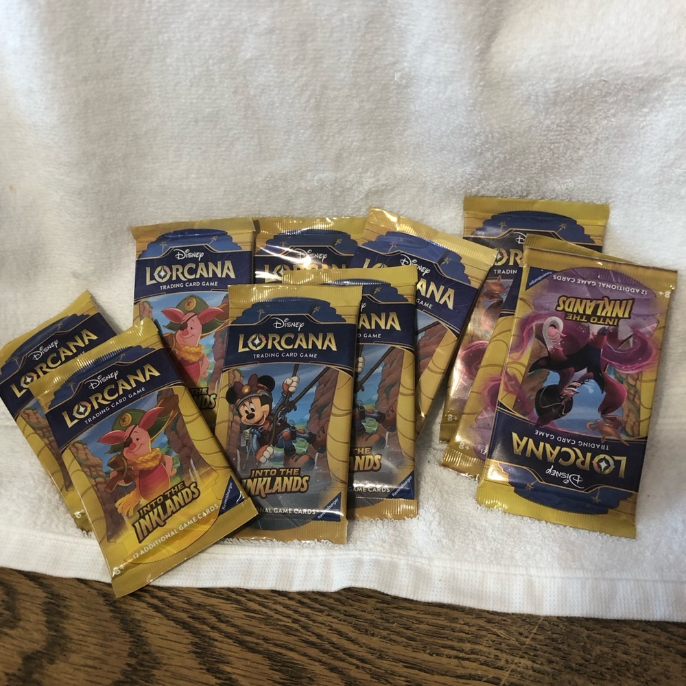 Disney Lorcana Into the Inklands trading card game foil packs set of 5